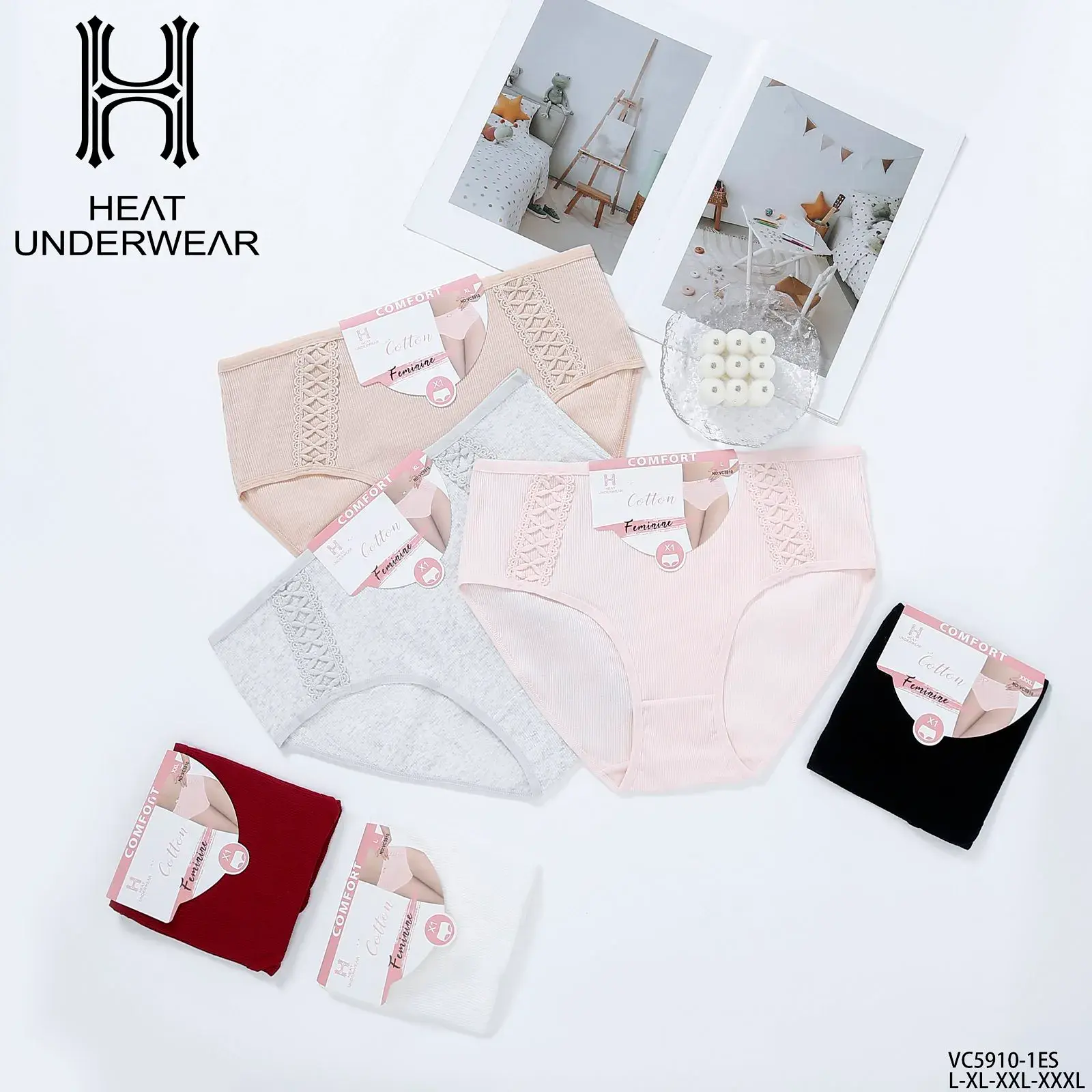 Majtki damskie Heat Underwear, 5 szt. L-XL