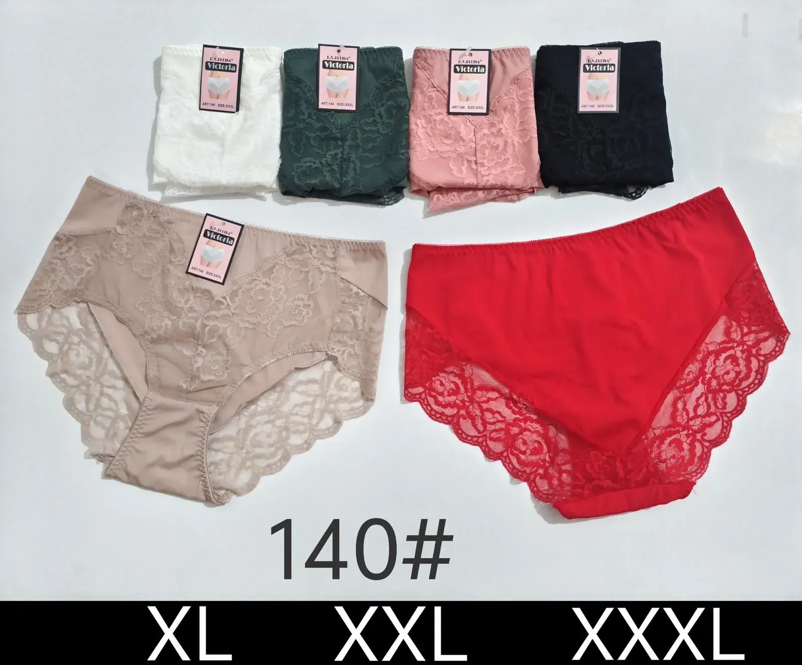 Majtki damskie koronkowe 140# XL-XXL-XXXL, 6 kolorów