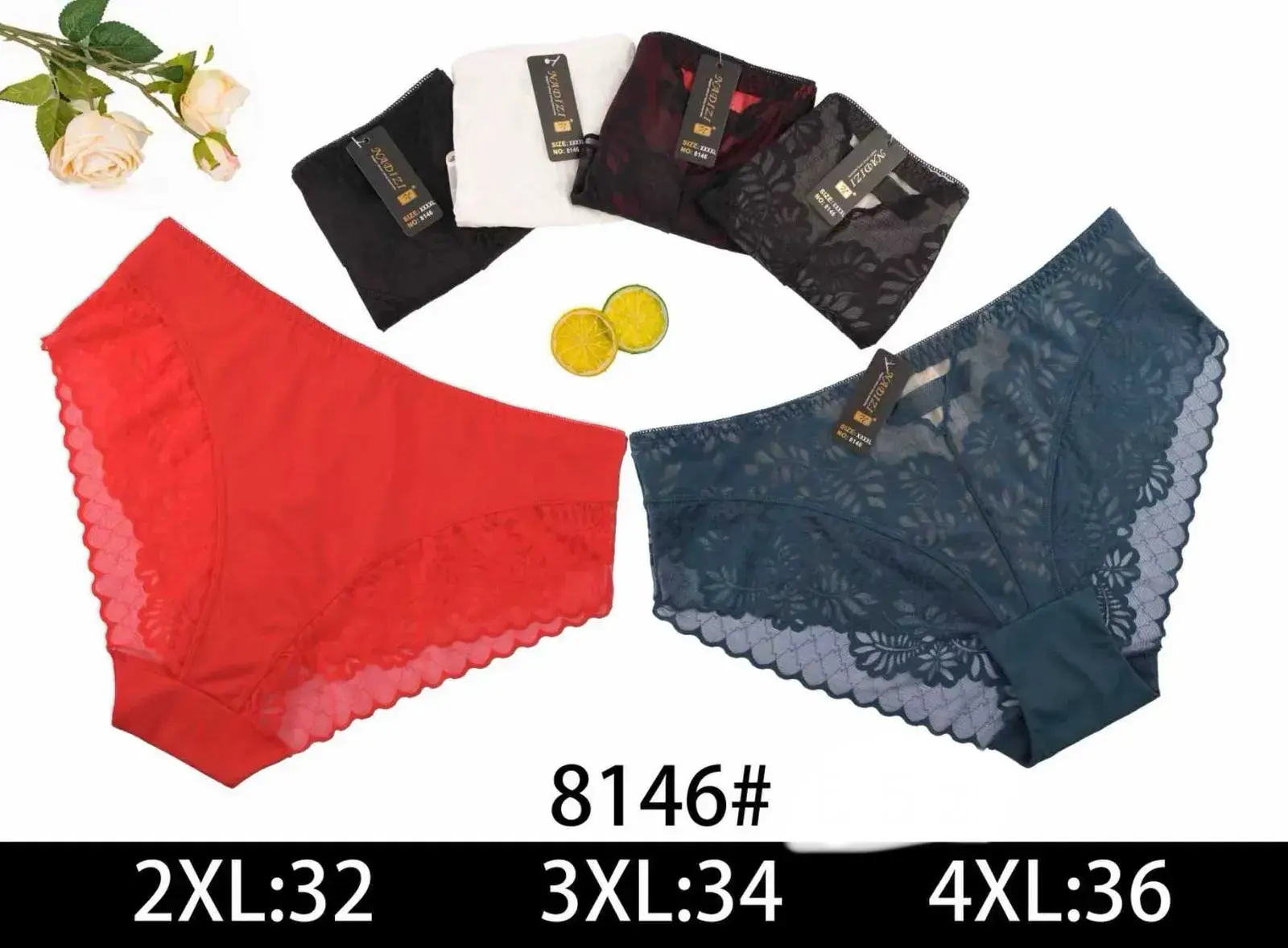 Majtki damskie koronkowe 8146# XL-4XL (32-36)