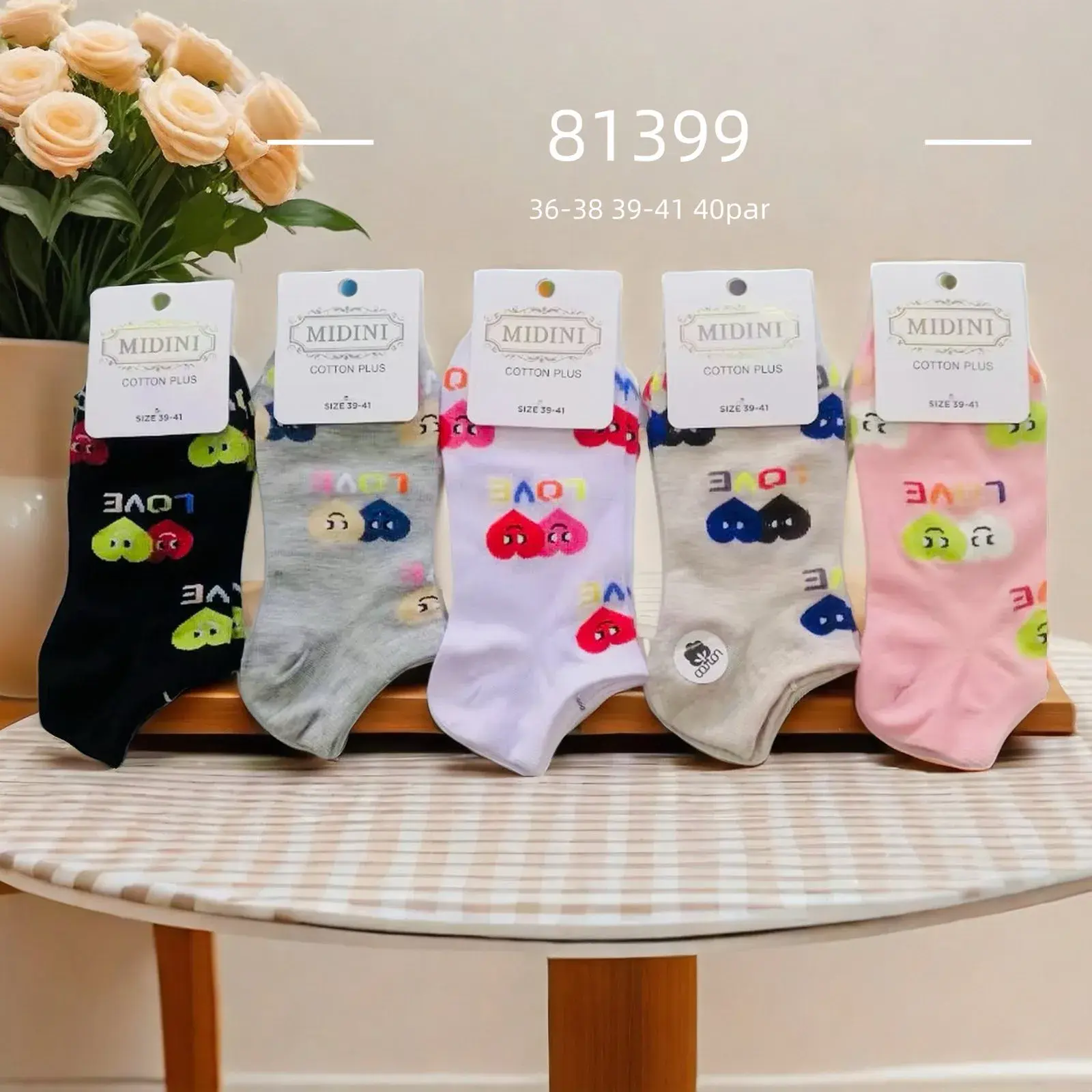 Skarpetki damskie Midi Cotton Plus LOVE 36-40 par