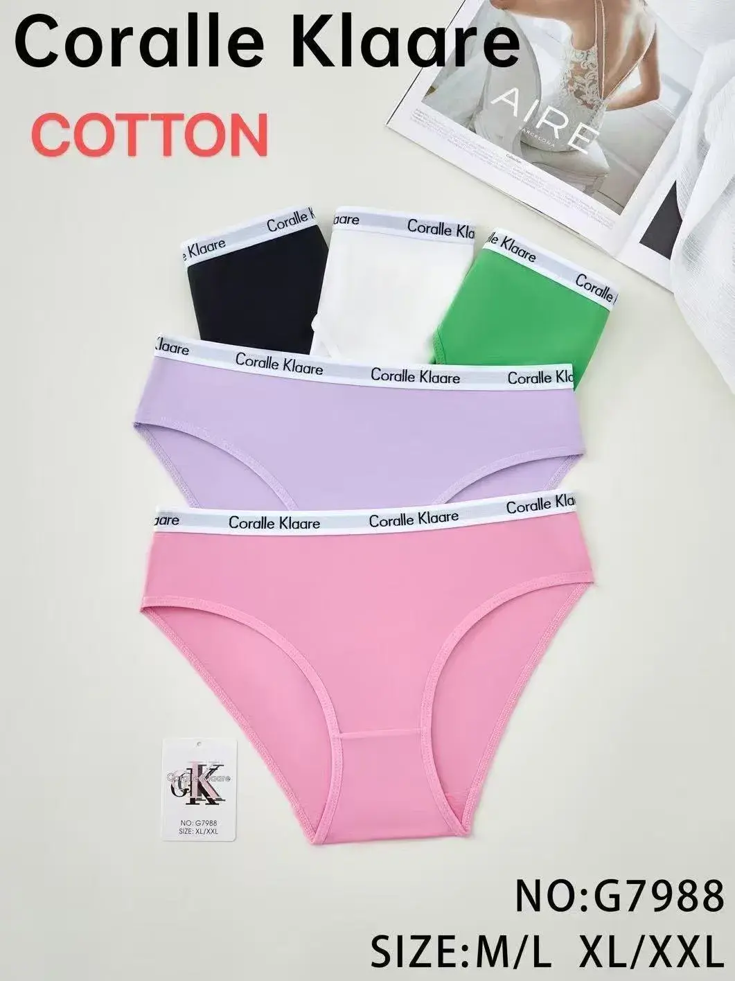 Majtki damskie Coralle Cotton bawełniane SIZ: M/L XL/XXL