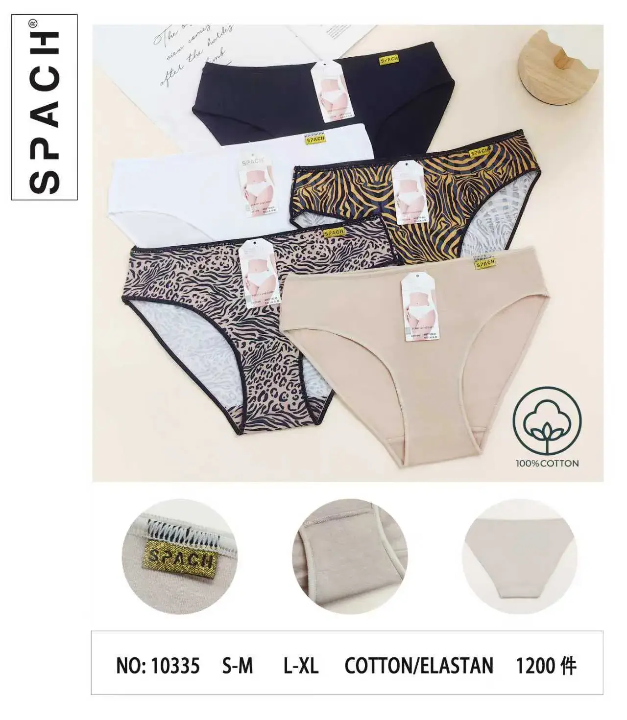 Majtki damskie SPACH S-M L-XL bawełna/elastan