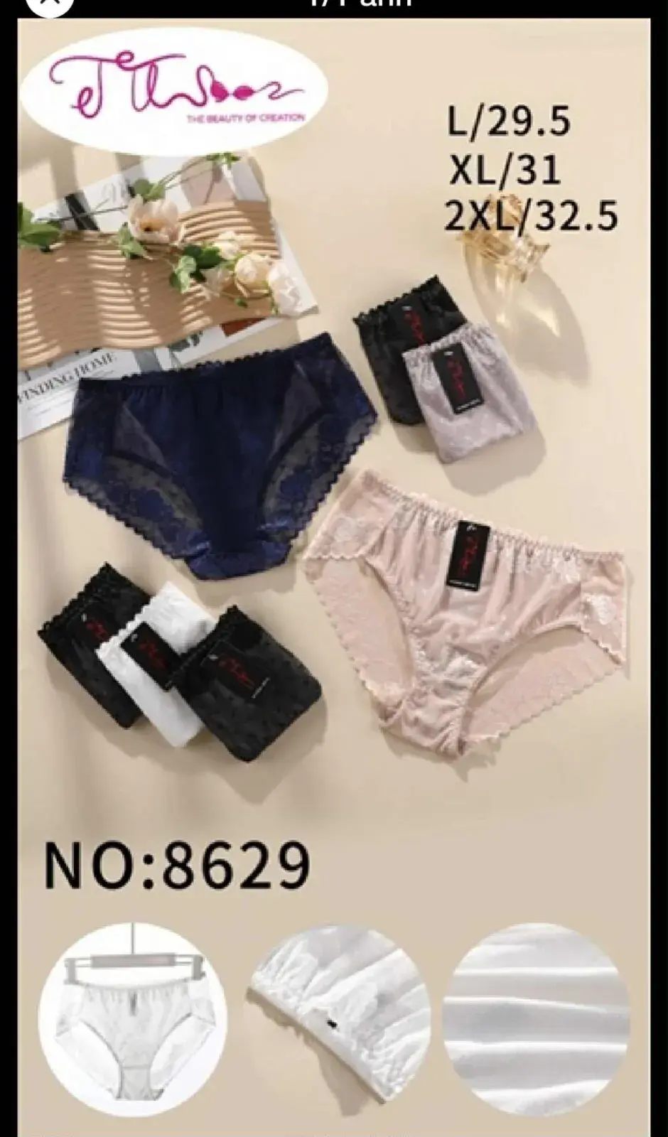 Majtki damskie TUBAOZ L29.5 XL/31 2XL/32.5 NO:8629