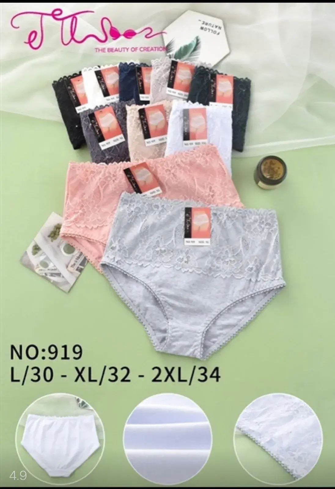 Majtki damskie koronkowe NO:919 L/30-XL/32-2XL/34