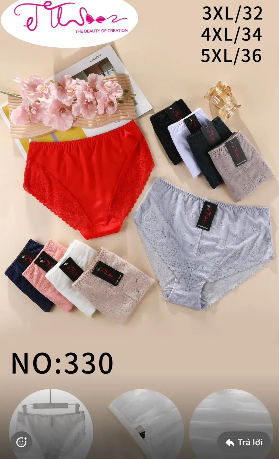 Majtki damskie 3XL/32, 4XL/34, 5XL/36 NO:330