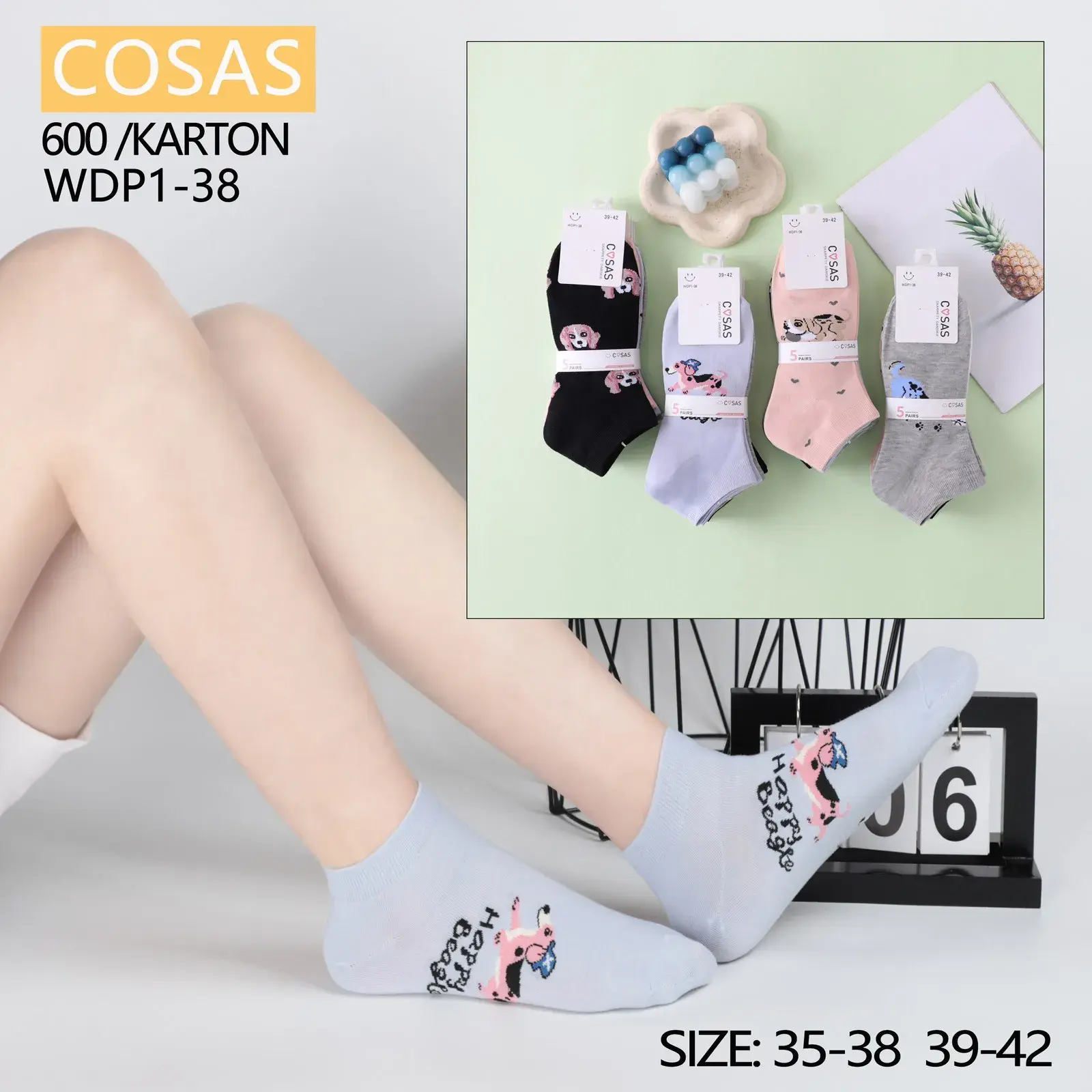 Skarpetki damskie COSASAS WDP1-38/42 z jednorożcami
