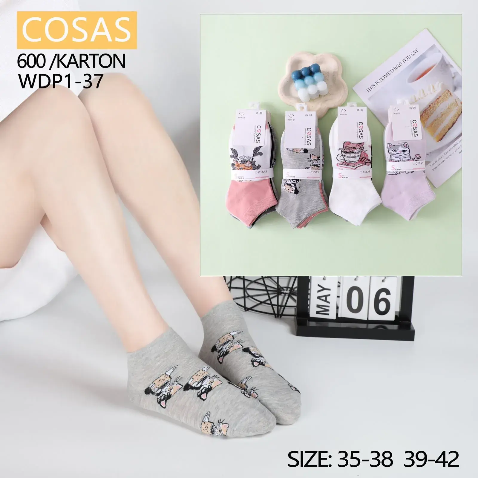 Skarpetki damskie COSASAS WDP-1-37 600 szt, rozmiar 35-38/39-42