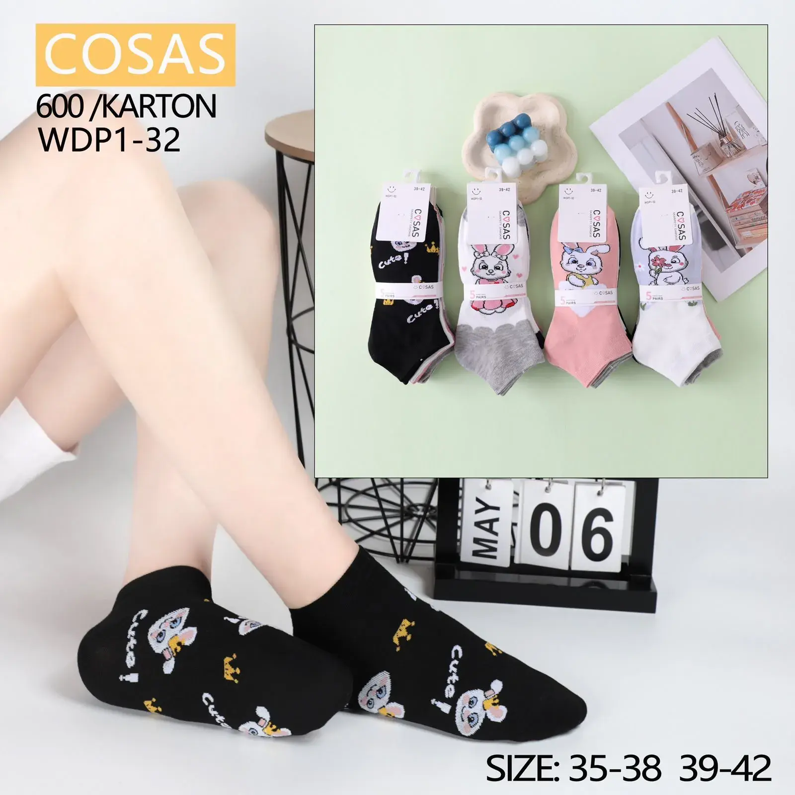 Skarpetki damskie COSASAS WDP1-32 kotki 35-38