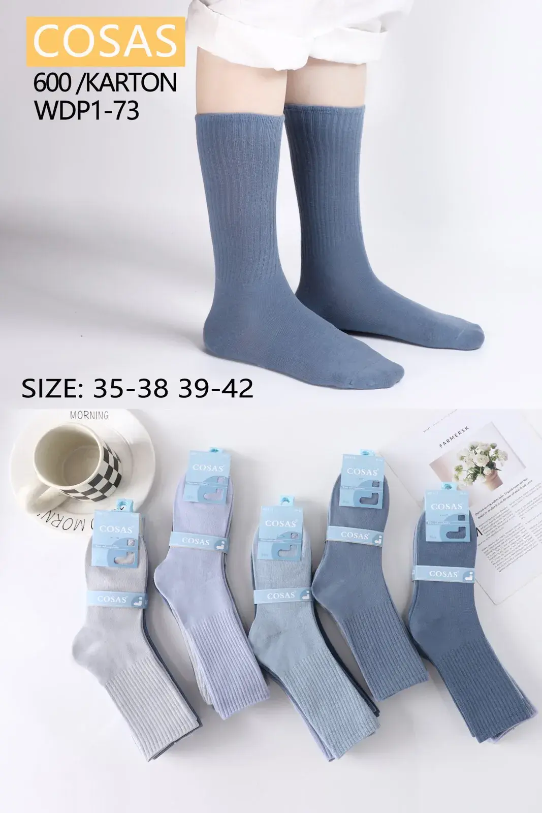 Skarpetki damskie COSASAS WD P-73 roz. 35-38/39-42 niebieskie