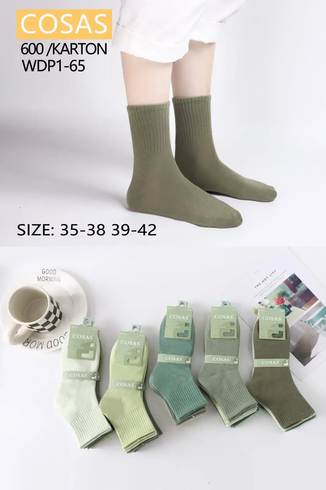 Skarpetki damskie COSASAS WD P1-65 rozmiar 35-42 khaki