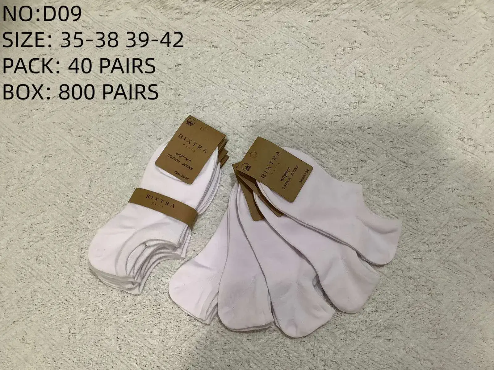 Skarpetki damskie białe rozmiar 35-38, 39-42, NO:D09