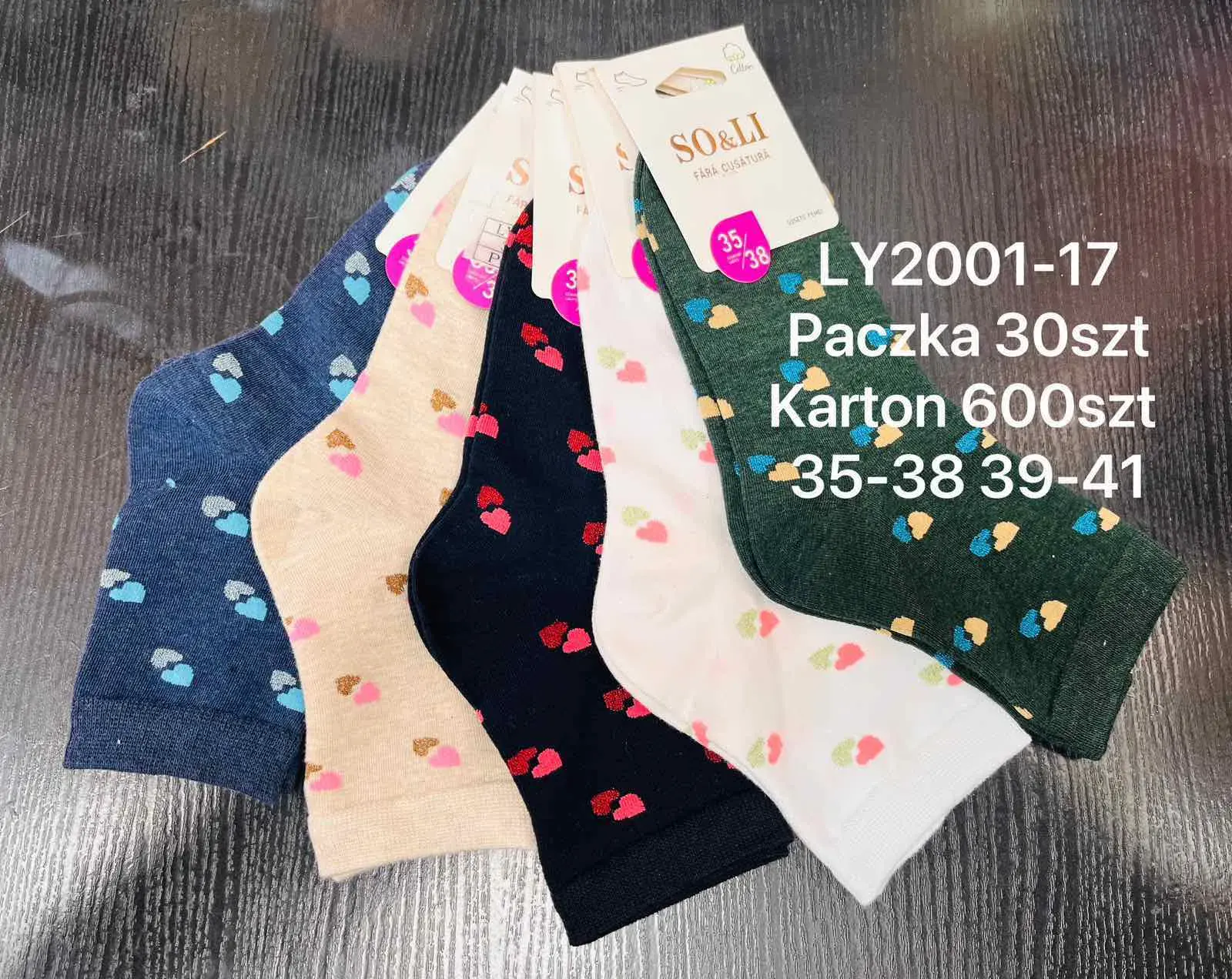Skarpetki damskie LY2001-17 wzór loda 35-38/39-41