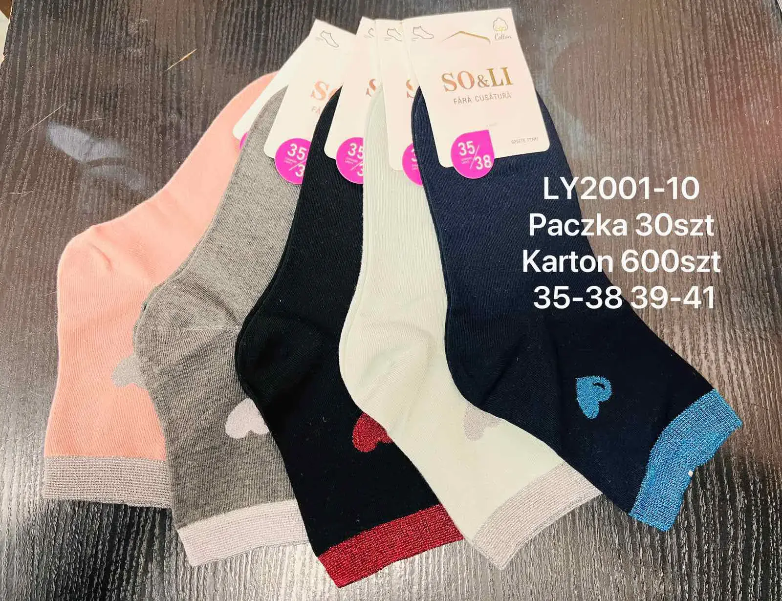 Skarpetki damskie SO&LI LY2001-10 paczka 30 szt