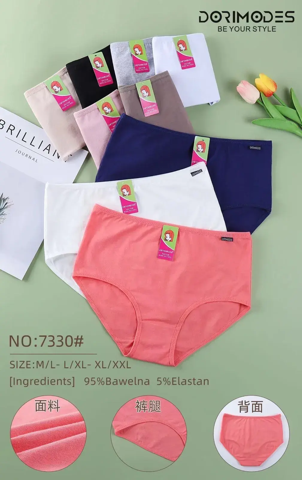 Majtki damskie bawełniane NO:7330 S-M-L-XL