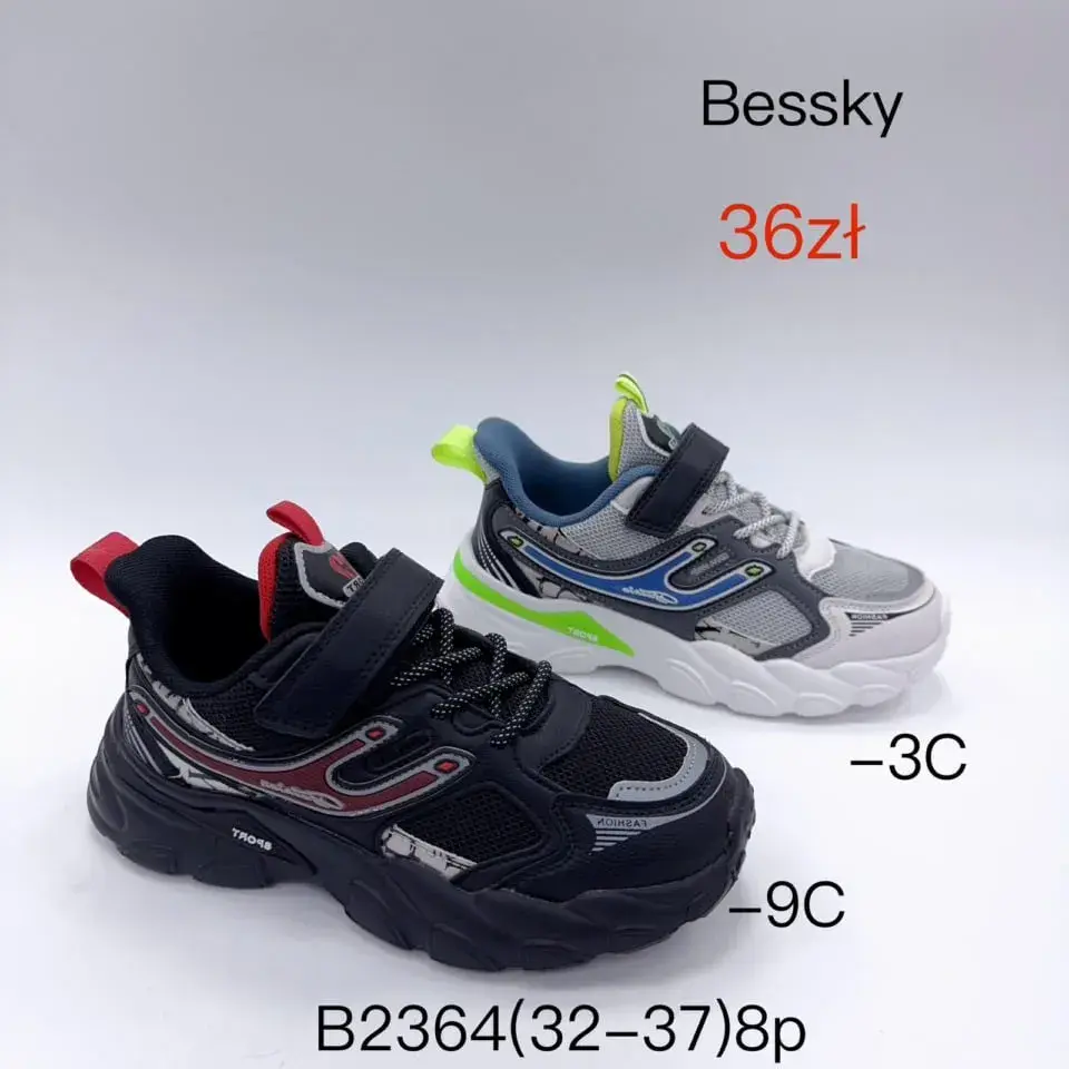 Trampki Dziecięce Bessky B2364 Rozmiary 32-37 Sportowe na Rzep