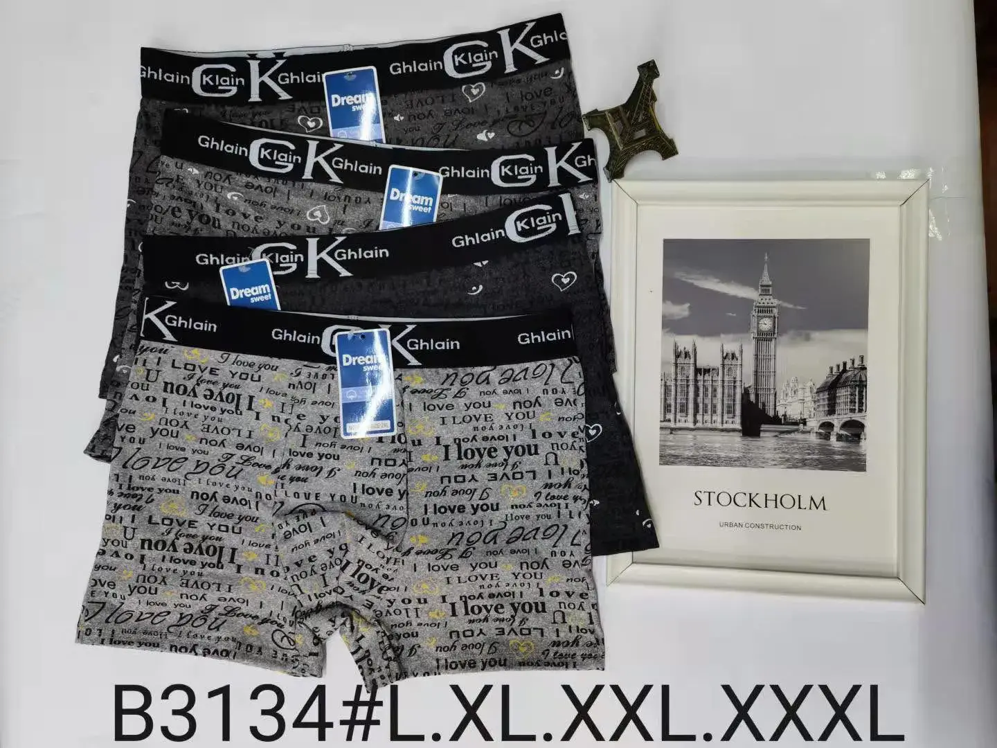 Bokserki męskie Calvin Klein czarne z nadrukiem B3134 L-XL-XXXL
