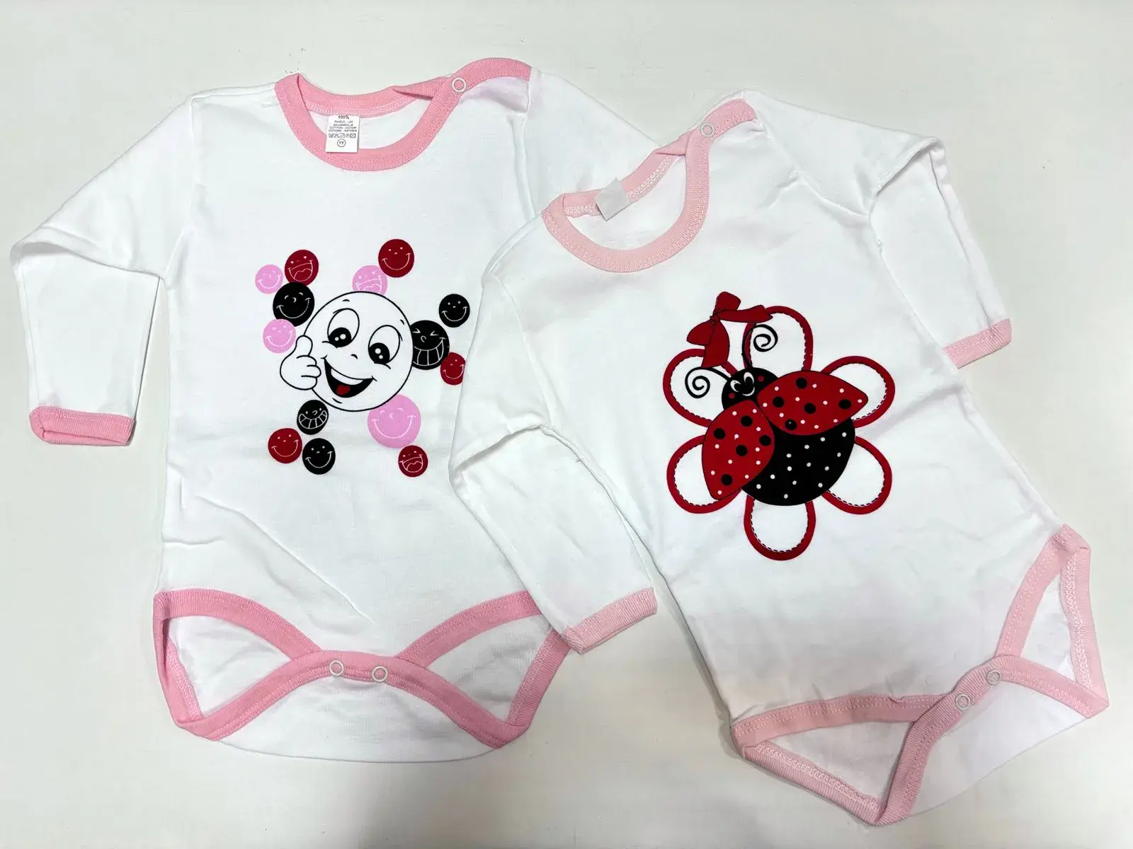 Zestaw body dla niemowląt 1-3M z Pandą i Biedronką