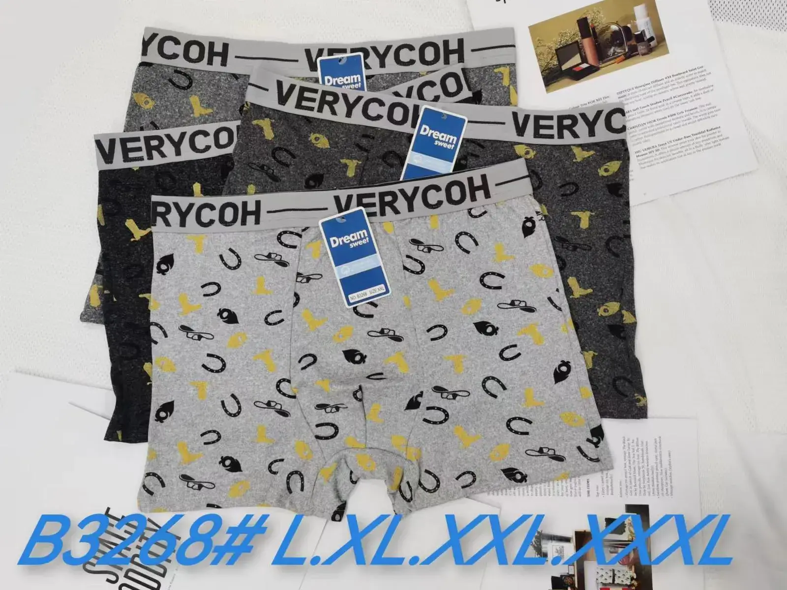 Bokserki męskie VERYCOH #L686# L XL XXL 4 szt