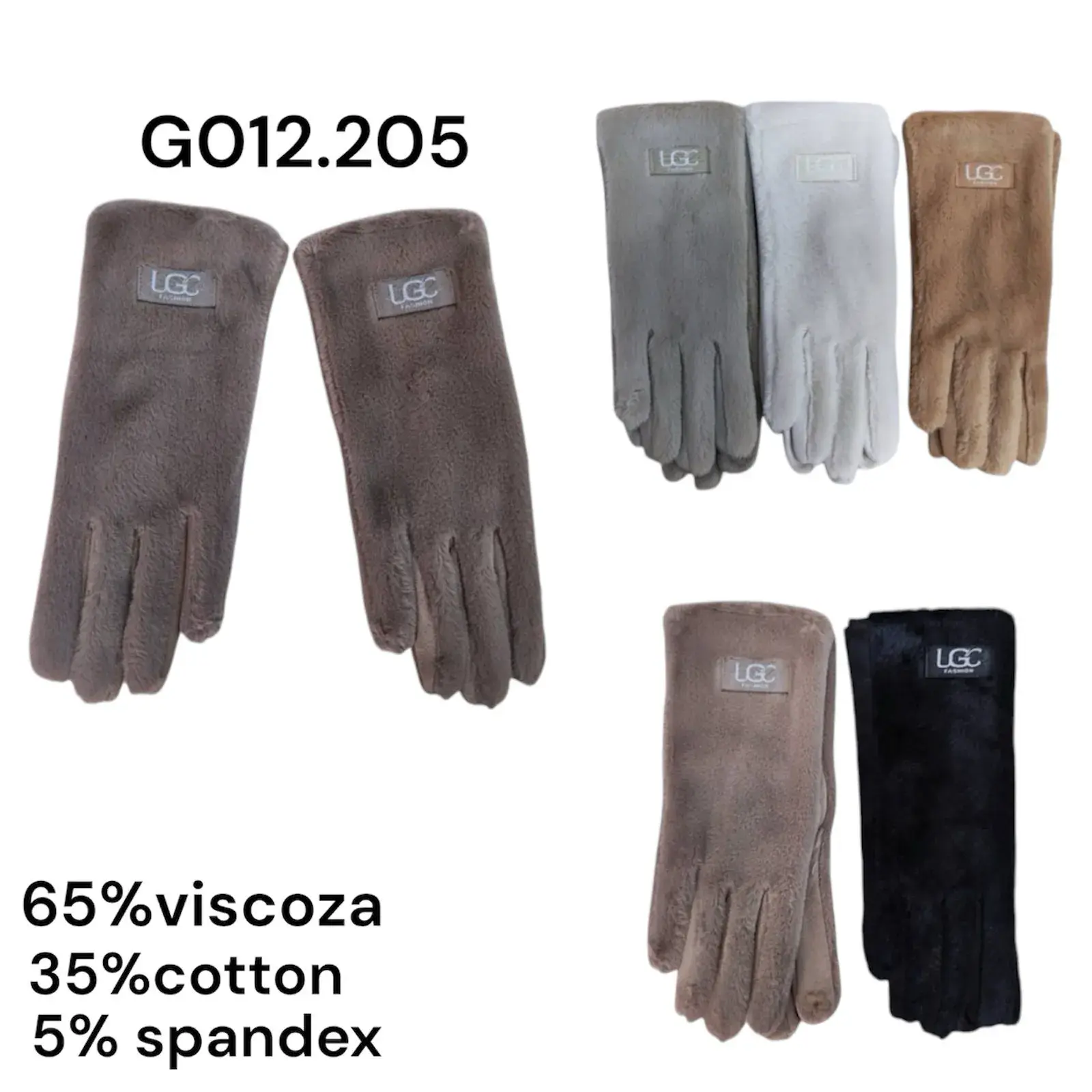 Rękawiczki damskie LG G012.205 60% wiskoza 35% bawełna