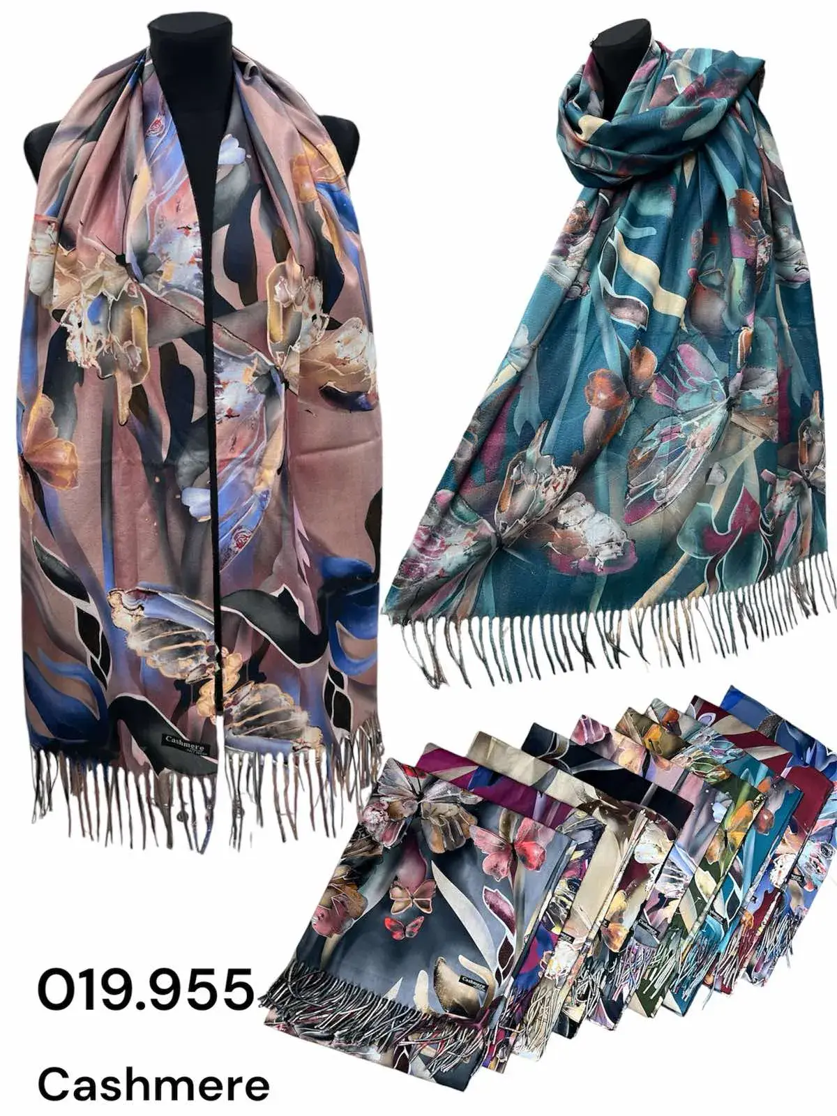 Szaliki damskie wzorzyste cashmere 019.955