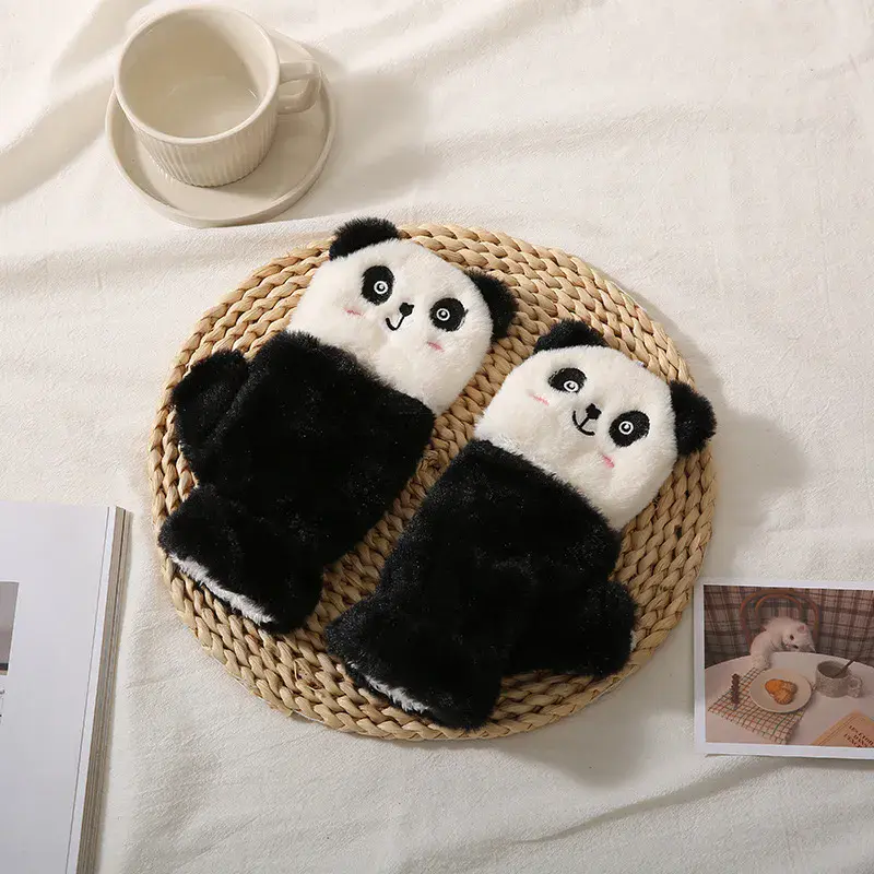 Rękawiczki damskie bez palców panda
