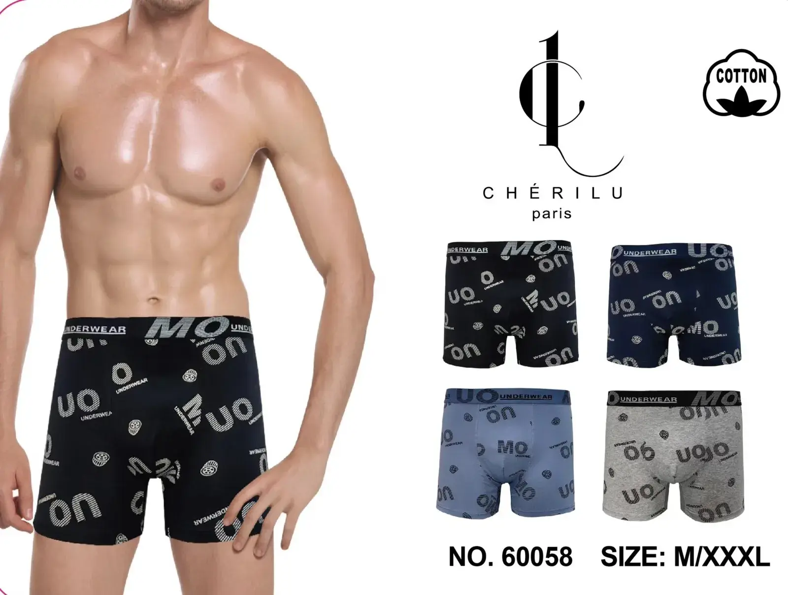 Bokserki męskie Cheririlu M-XXL bawełna nr 60058