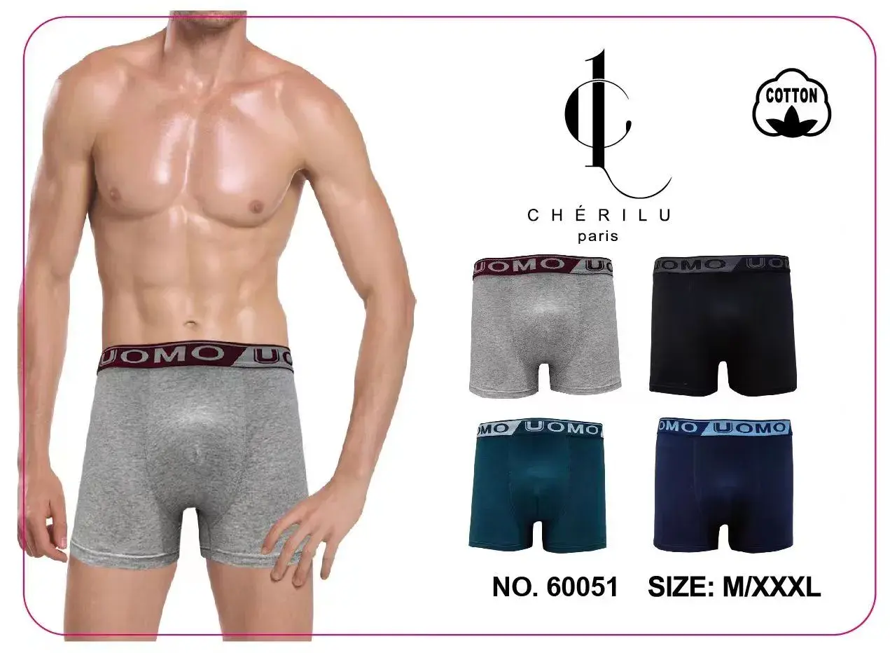 Bokserki męskie UOMO Paris M-XXL 4 szt. bawełna