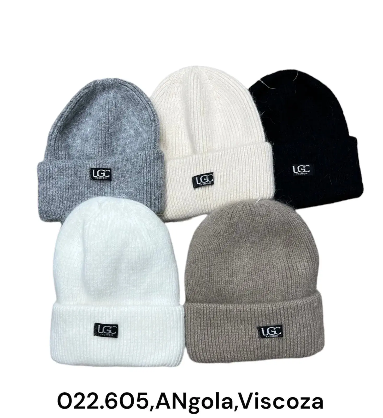 Czapki damskie beanie LG 5 kolorów akryl Angola Viscosa