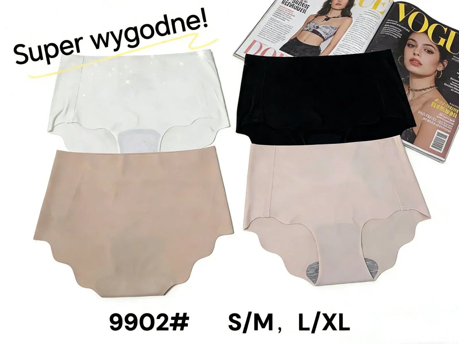 Majtki damskie bezszwowe S/M L/XL 9902# 4szt