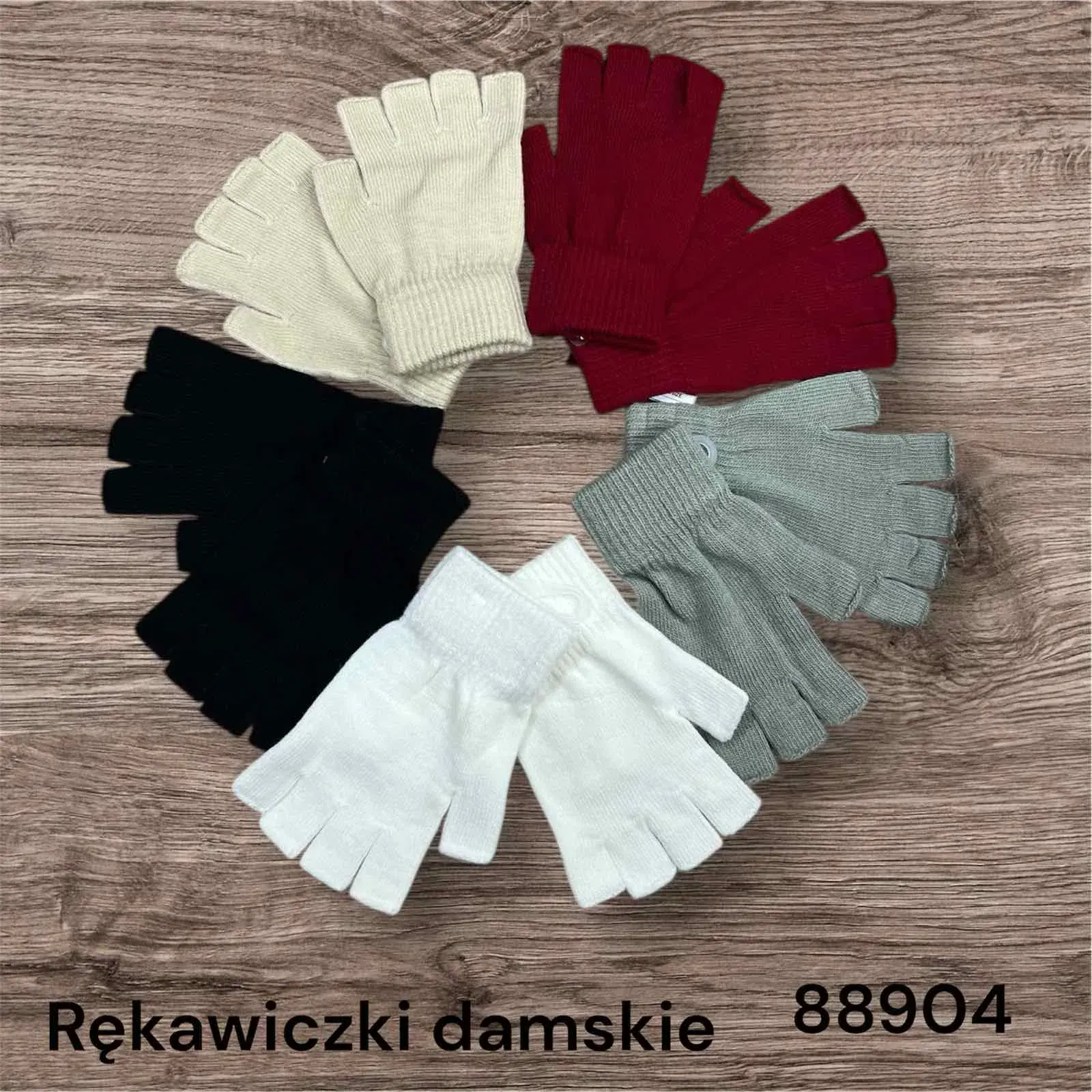 Rękawiczki damskie bez palców, 8 kolorów