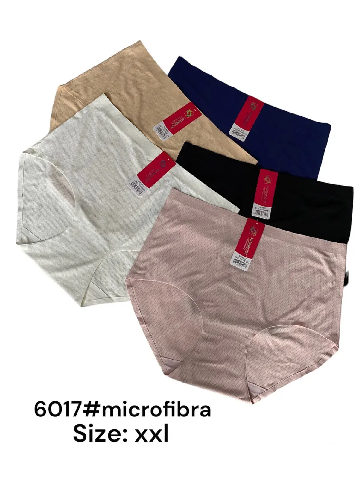 Majtki damskie XXL z mikrofibry 6017, 5 szt. w opakowaniu