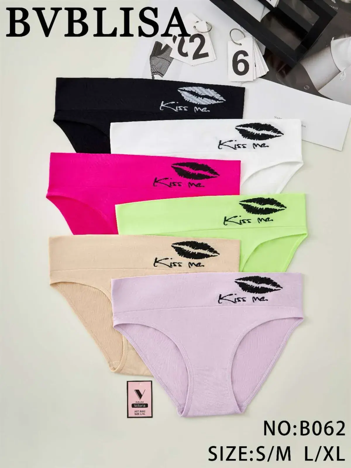 Majtki damskie Kiss Me NO:B062 S/M L/XL 5szt