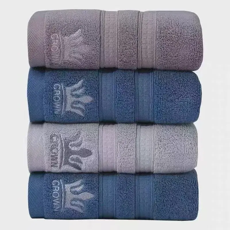 Ręczniki bawełniane Crown granatowo-szare mix 50/100