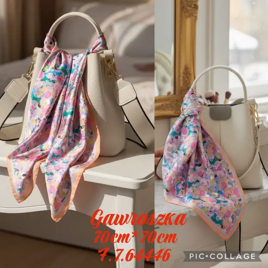 Chusta damska 70cm x 70cm wielobarwna