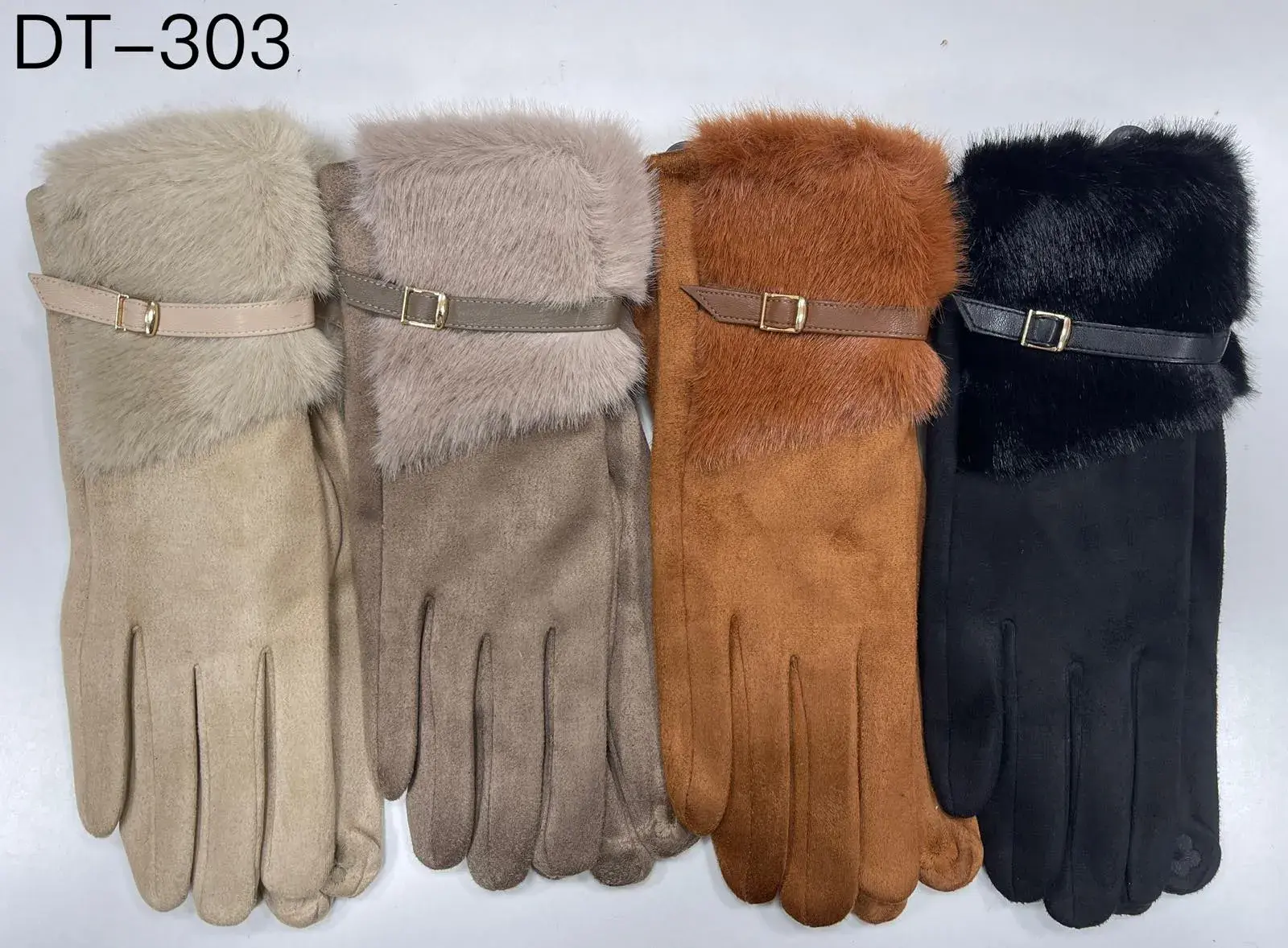 Rękawiczki damskie futrzane DT-303, 4 kolory