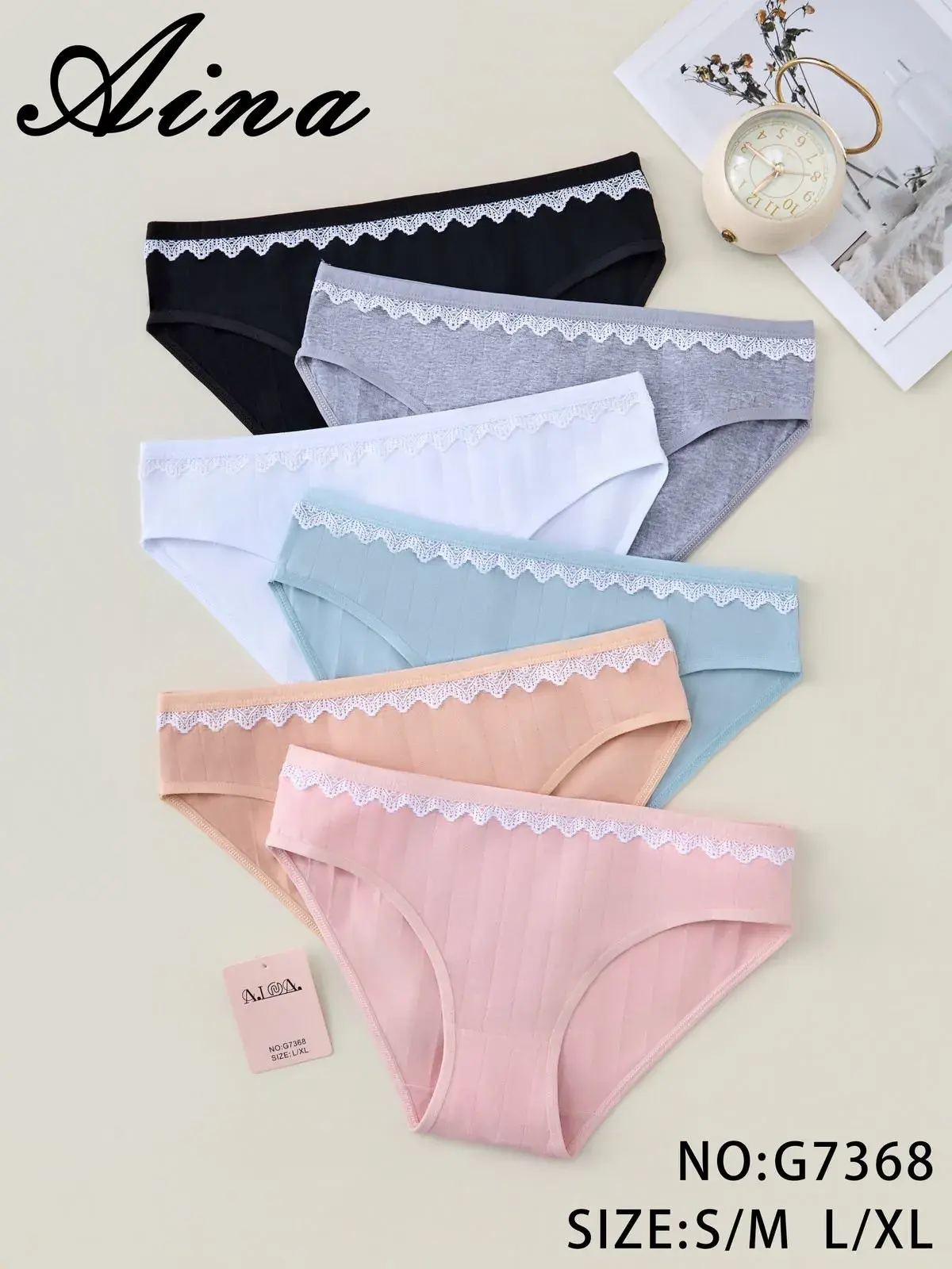 Majtki damskie Aina NO:G7368 S/M L/XL 6 szt