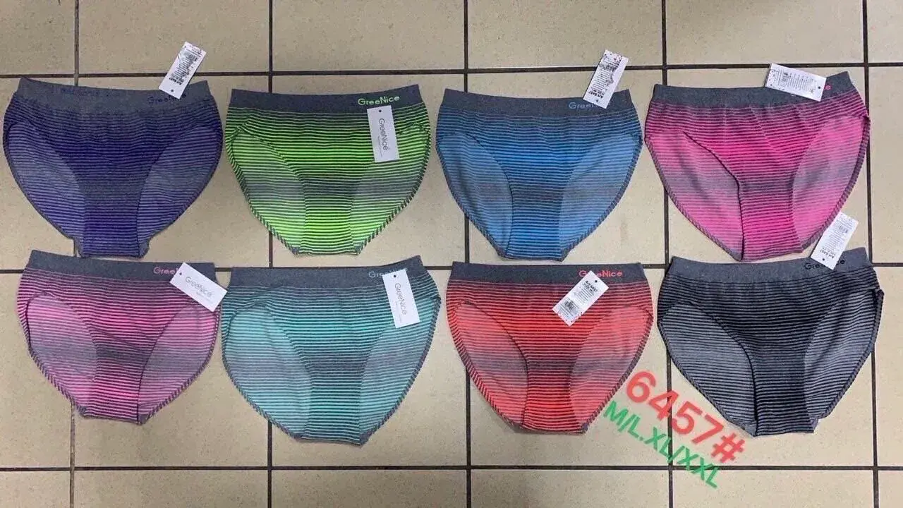 Majtki damskie XL-XXL prążkowane ombre, 8 szt