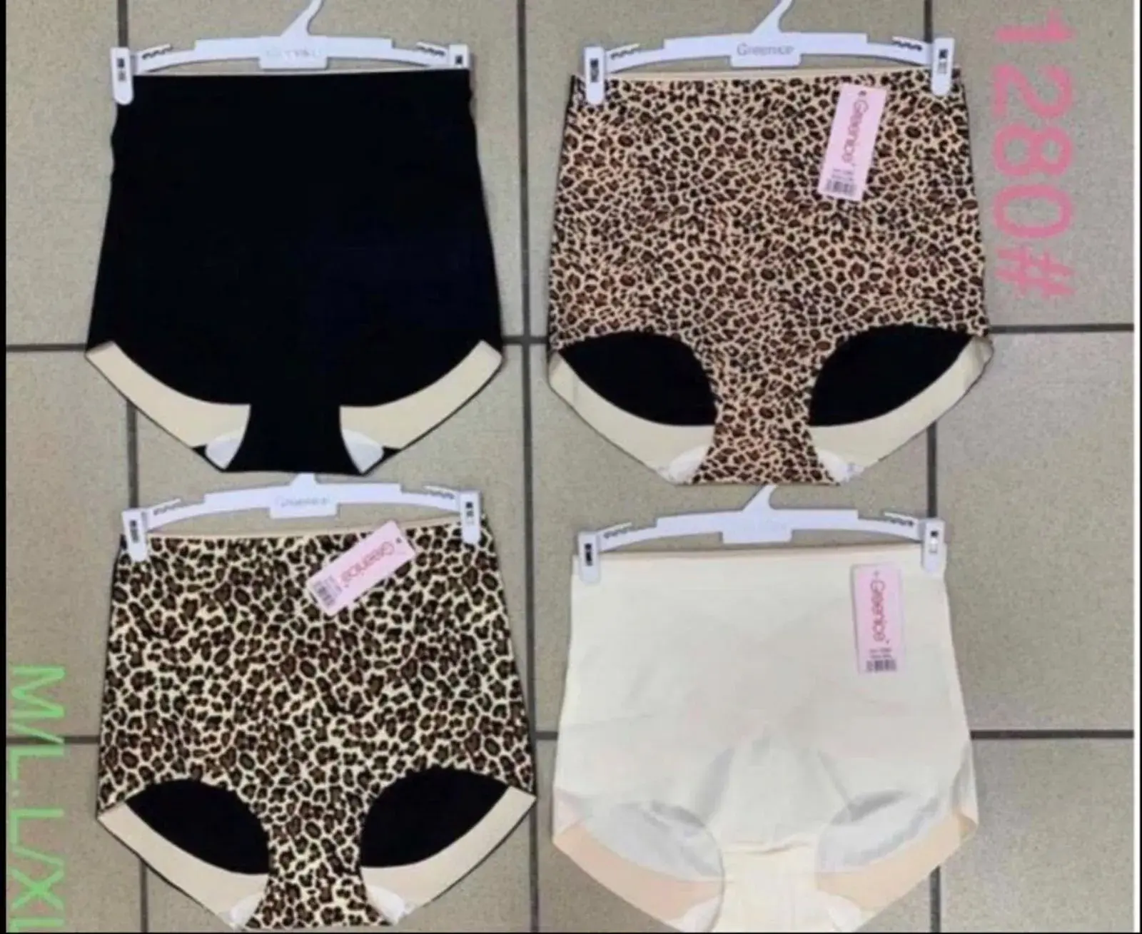 Majtki damskie hipster 128, czarne/beżowe/leopard