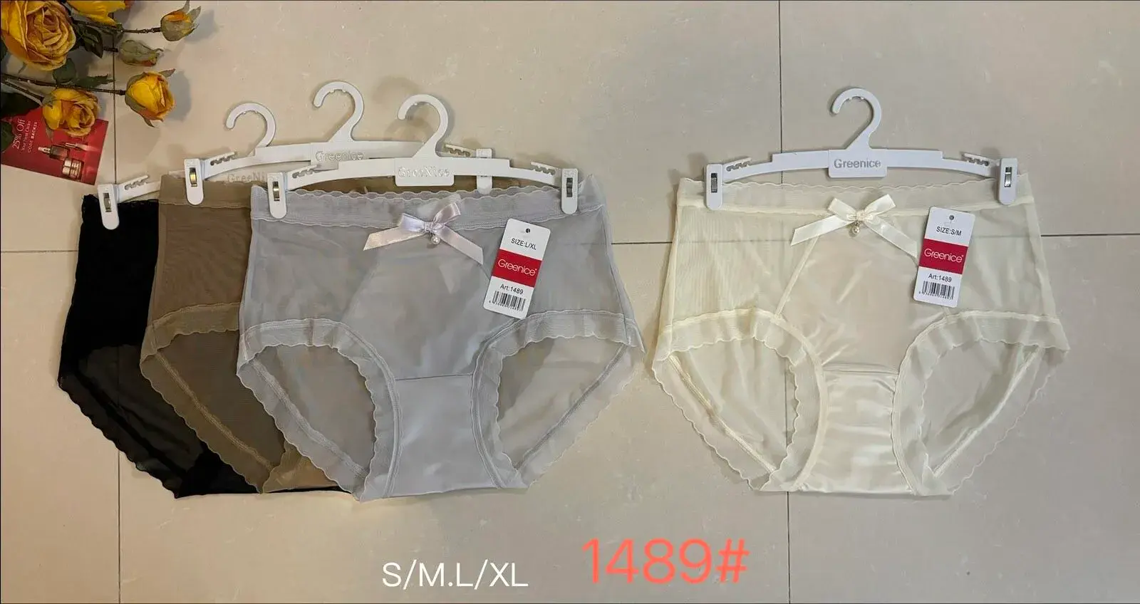 Majtki damskie S/M/L/XL szare beżowe czarne białe 1489#