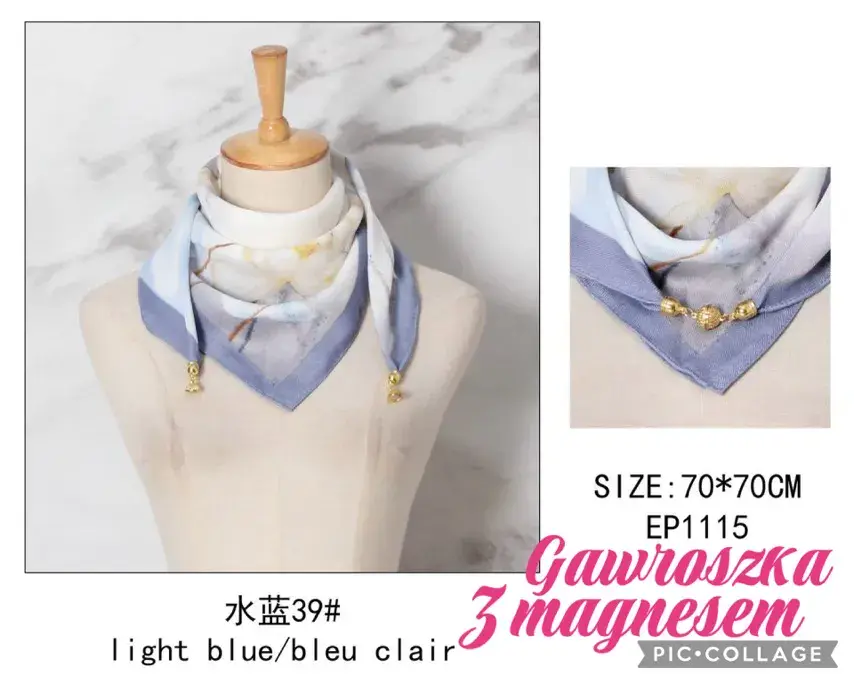 Chusta Damska z Magnesem Light Blue EP115 70-70cm