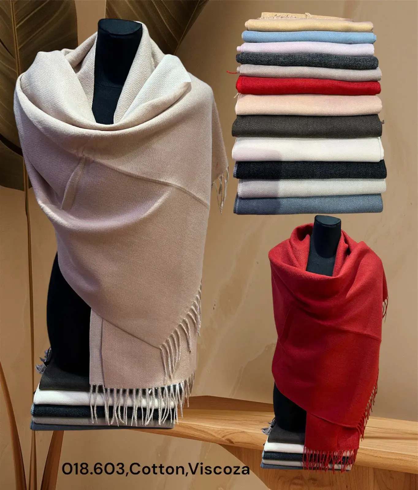 Szaliki damskie 100% Cotton/Viscose, mix kolorów