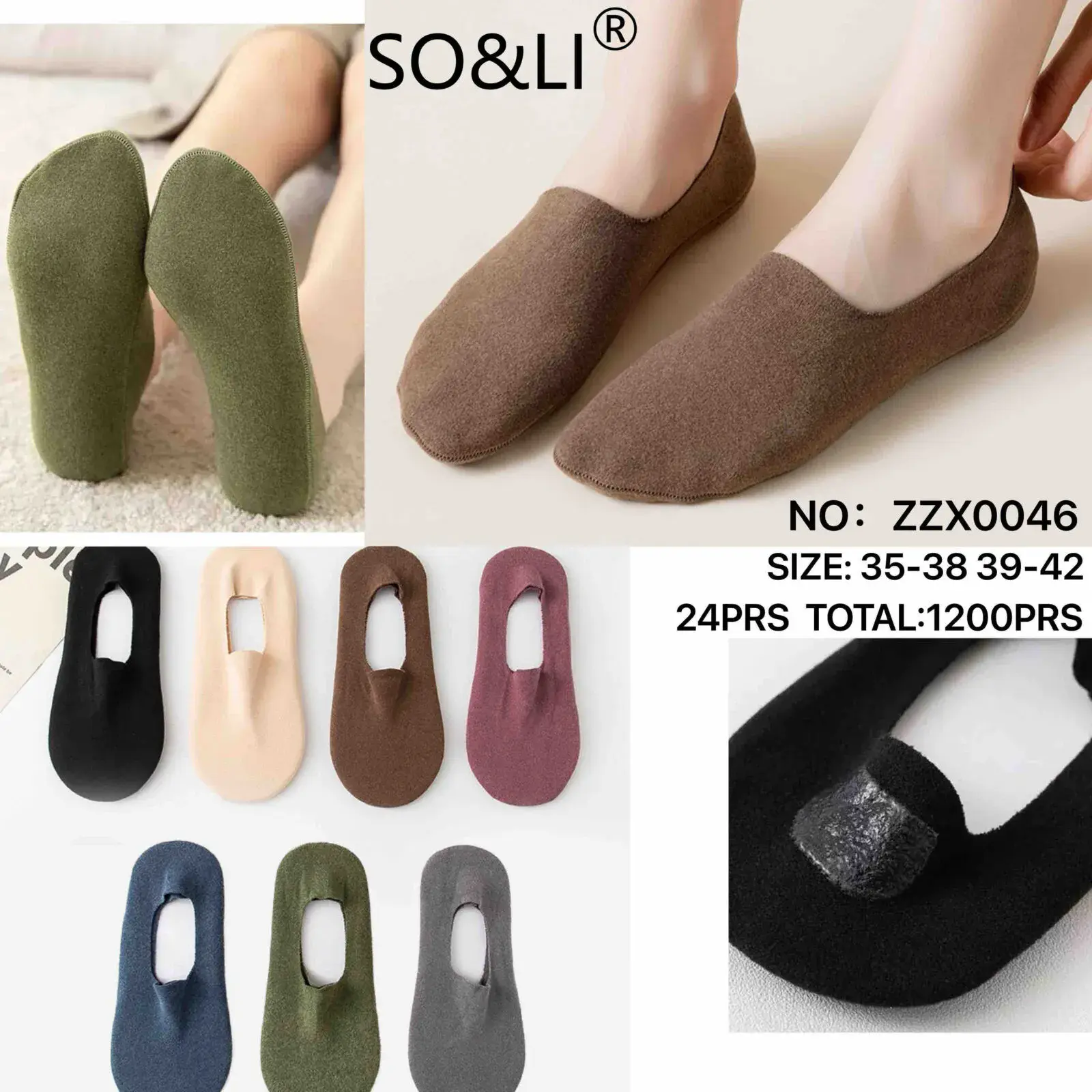 Skarpetki damskie niskie SO&Li rozmiar 35-38, 39-42, 24 szt