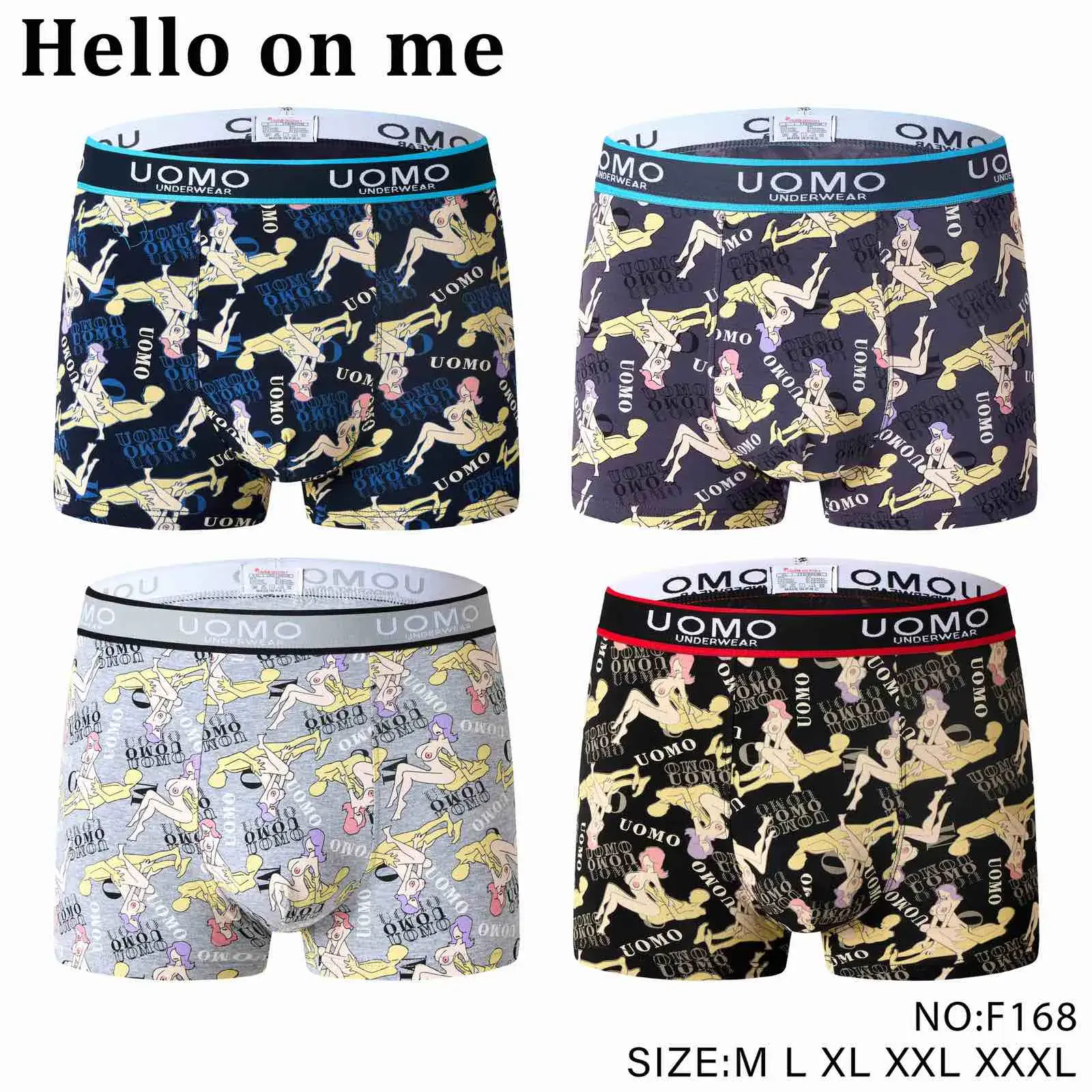 Bokserki męskie UOMO wzorzyste NO-F168 M-L-XL-XXL-XXXL