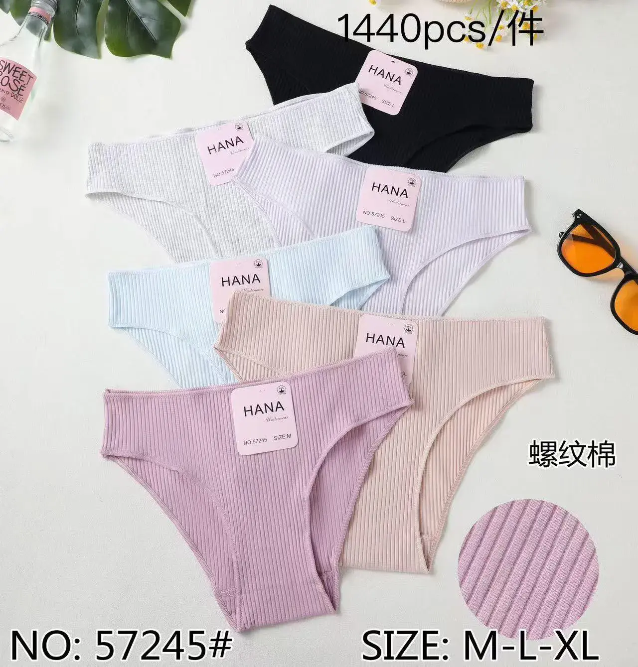 Majtki damskie HANA prążkowane S-M-L-XL 1440szt/paczka