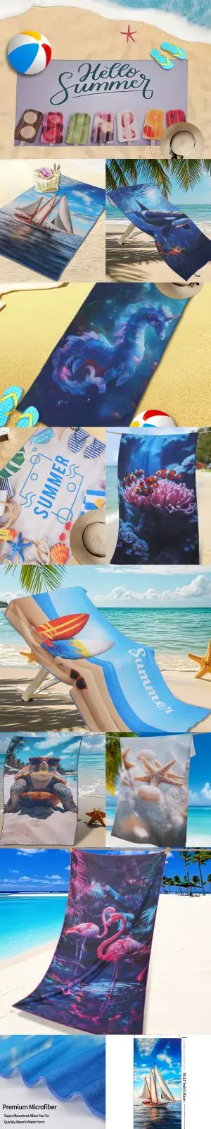 Ręczniki Plażowe 70/140 z Motywem Smoka