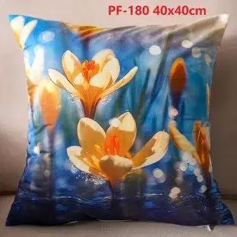 Poszewki dwustronne na poduszkę 40x40cm z krokusami