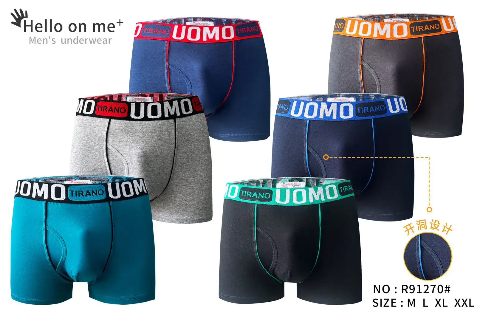 Bokserki męskie UOMO Tirano, rozmiary M L XL, 6 kolorów
