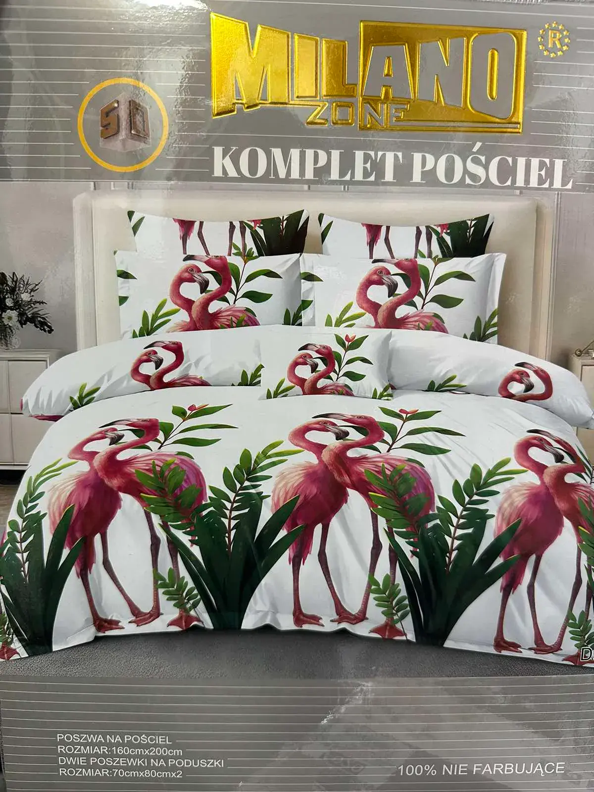 Komplet Pościel 3cz Milano 160/200 Flamingi