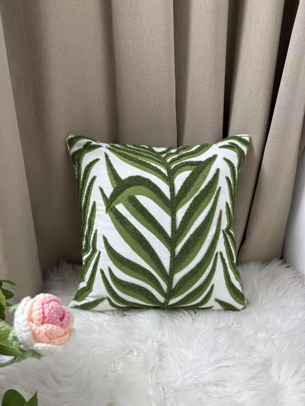 Poszewki dekoracyjne 40x40cm zielone liście