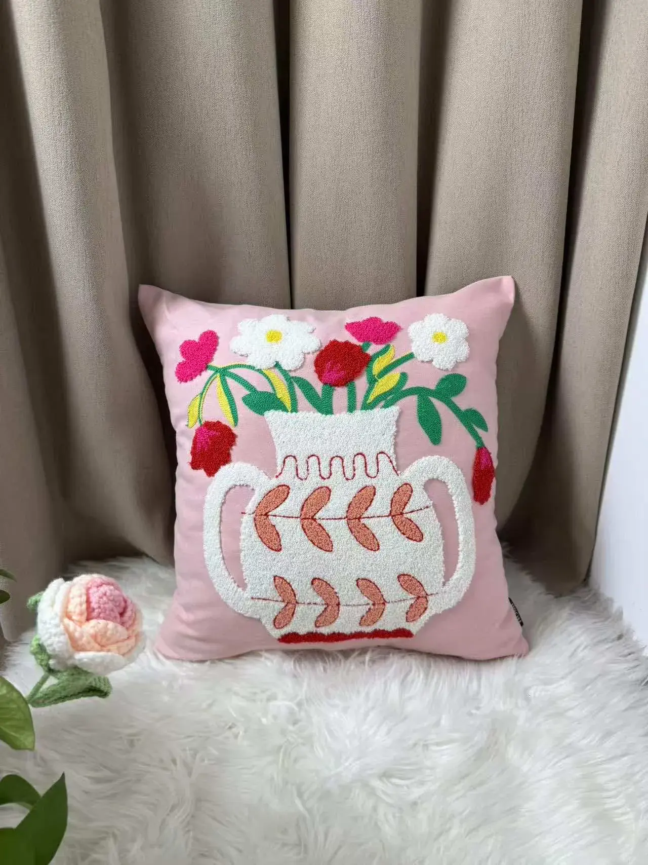 Poszewki 40x40cm z wazonem kwiatowym